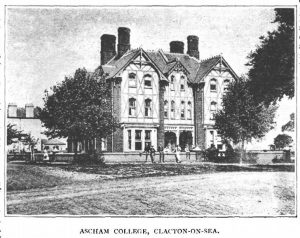 Black and white photograph of large house