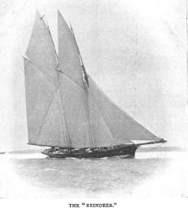 Black and white photo of a yacht