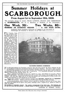 Black and white advert for a holiday home