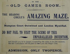 Advert for Reading Circle's Maze