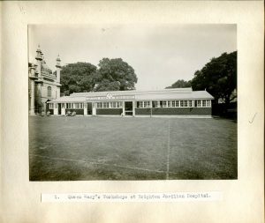 Black and white photo of exterior of workshop