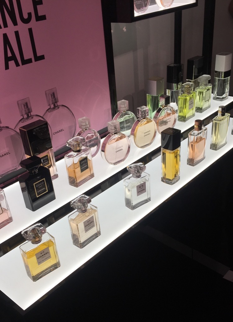 Chanel's range of iconic perfumes. Credit: Grace Brown
