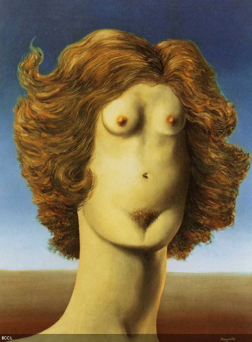 René Magritte's The Rape by www.pinterest.com 