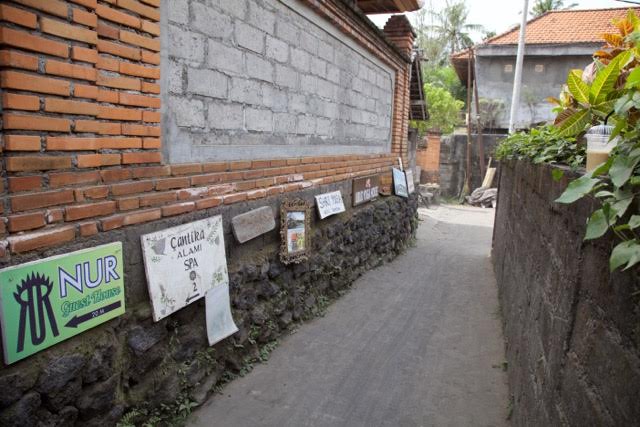 Street signs in Ubud, Bali's artistic and cultural hub