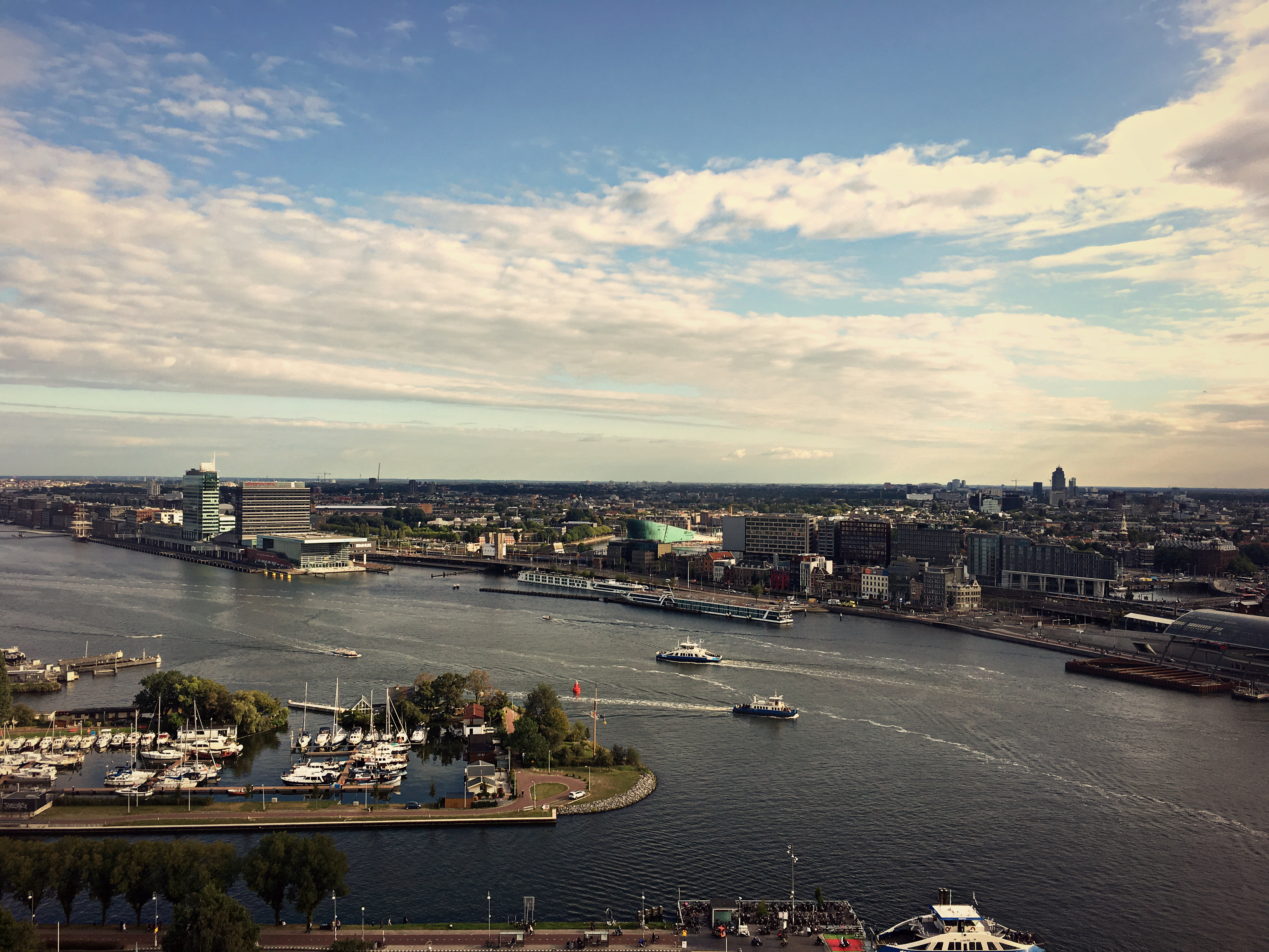 Panoramic view of Amsterdam from the A'DAM Lookout