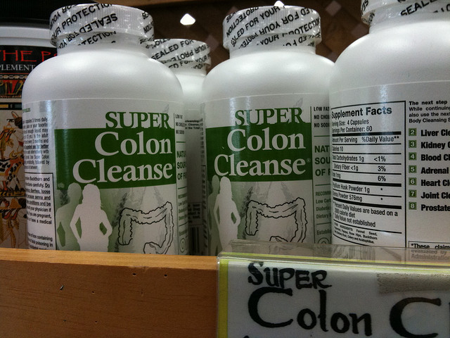 Some products are designed to thoroughly cleanse your colon. This only rids your body of nutrients it hasn’t yet absorbed, while making you dehydrated and damaging the walls of your colon | Source: sciencebasedpharmacy
