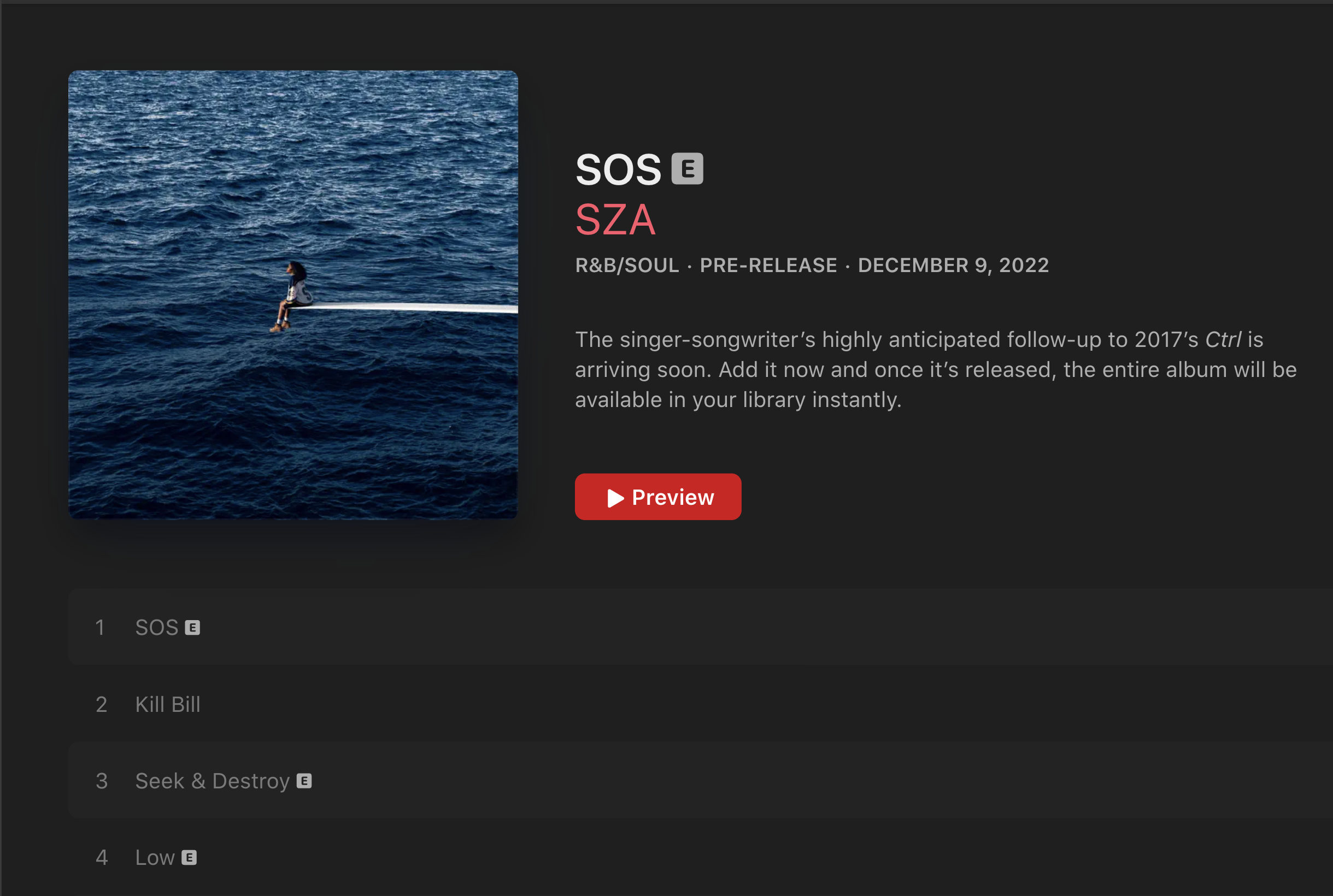 SZA reveals official cover artwork for second album 'S.O.S.