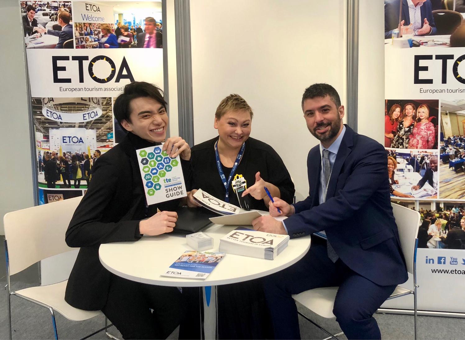 Peace working with the ETOA team at Excel, London | International Student Abroad