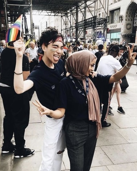Peace and his ex-colleague participating at pride, 2019 LGQBTQ+