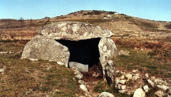 Cave dwelling on a highland landscape