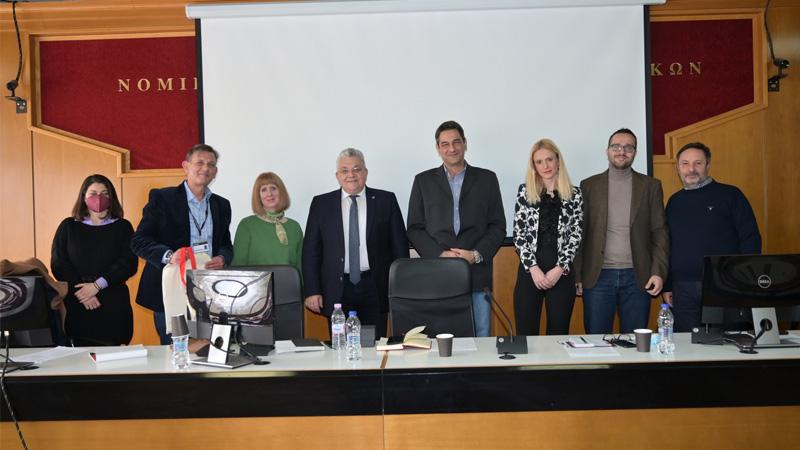 MoU signing ceremony with Westminster Business School and Aristotle University of Thessaloniki (AUTh) delegations. (Credit: Yannis Tsouflidis)