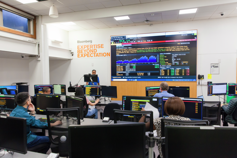 Bloomberg suite, Screen, Workshop, Teaching, Learning, Account, Finance, Students, Tutor, Facility, Interior, Desk, Computers, Marylebone, Marylebone Campus