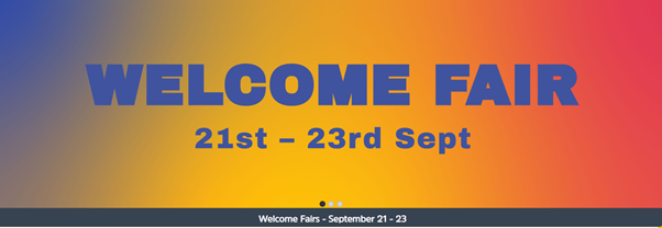 text-welcome-fair-on-blue-yellow-red-ombre-effect-background