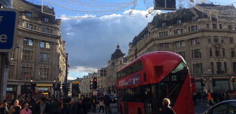 Image of London featuring a red double-decker bus