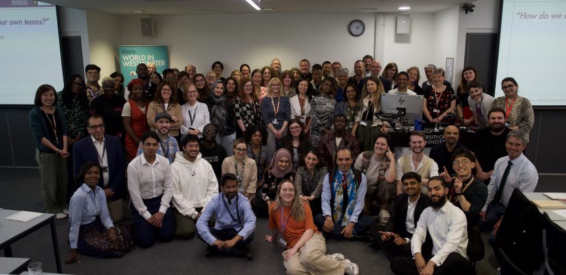 Group of diverse colleagues and students