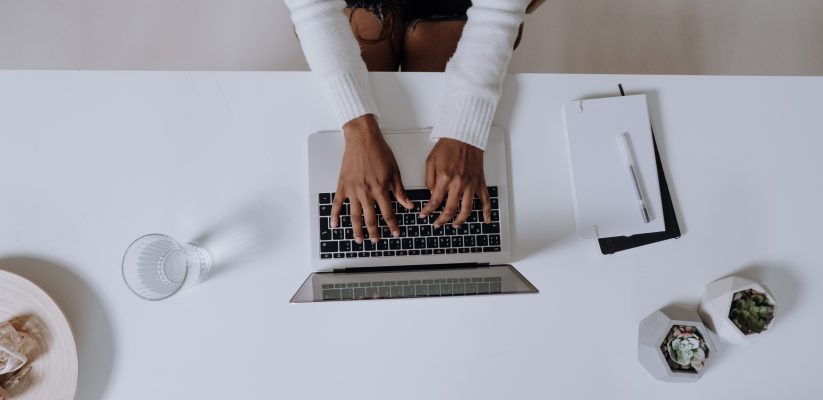 Woman studying at desk