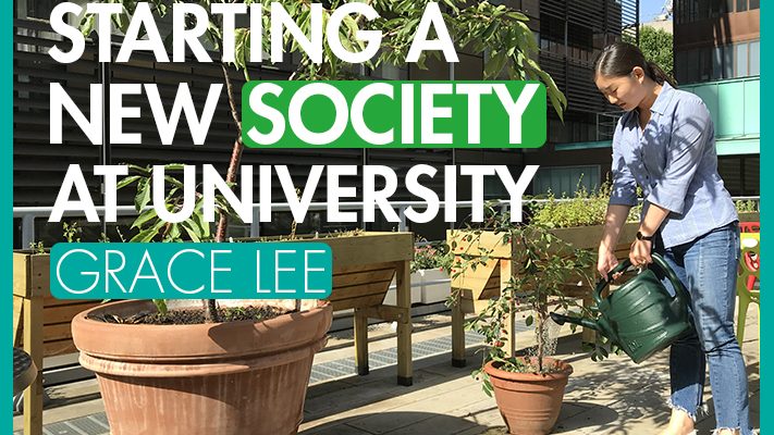 Starting a New Society at University - Watering herbs at Cavendish campus - International Student Blogger, Grace Lee - title image
