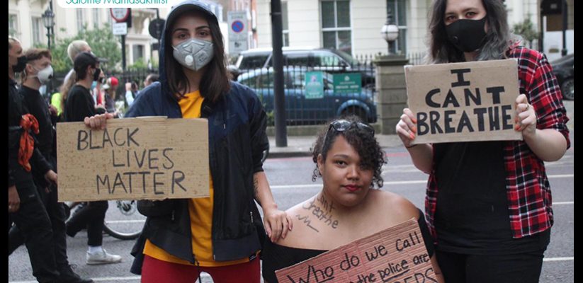 Black Lives Matter - Three Ways to Support_International Student Blogger, Salome Mamasakhlisi_featured image_Salome and two friends protesting