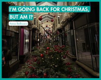 I'm going back for Christmas, but am I?_International Student Blogger, Annalucia Bellisario_title image_Christmas tree in London alley