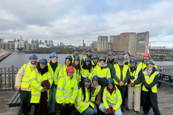 architecture students group on site in London with hi-vis jackets and helmets-Studying Architecture: How You Learn Beyond Drawings-Yamon Phu Kyaw