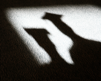 Shadow of two figures wearing mortarboard hats