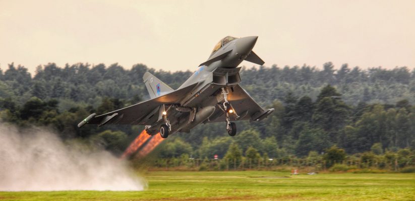 Fighter jet taking off