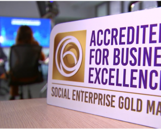 Social Enterprise Gold Mark - Westminster Boardroom ITN interview still with the Dean