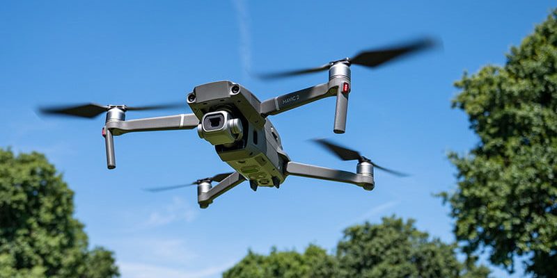 Drone Construction DJI Mavic 2 drone UAV (airborne)