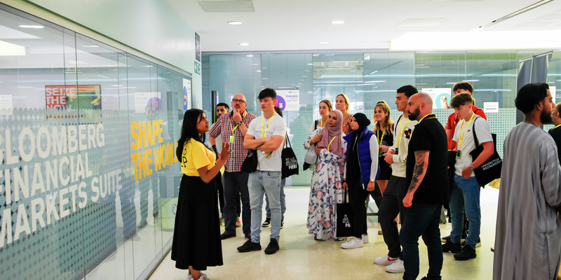 Marylebone, Marylebone Campus, Students, Volunteer, Staff, Interior, Event, Open Days, Bloomberg suite, Bloomberg, Bloomberg Financial Markets Suite