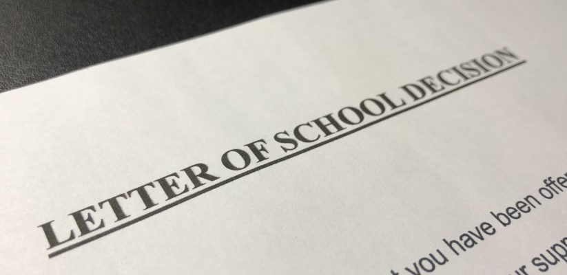 Letter of School Decision. Photograph: Richard Zou, University of Westminster